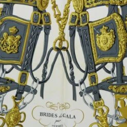 Brand Street HERMES Carre 90 BRIDES De GALA Scarf Silk Blue White Auth Bs8061 -Best Jewelry Store bs8061 6