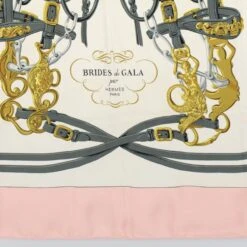 Brand Street HERMES Carre 90 BRIDES De GALA Scarf Silk Pink Auth Bs9716 -Best Jewelry Store bs9716 9