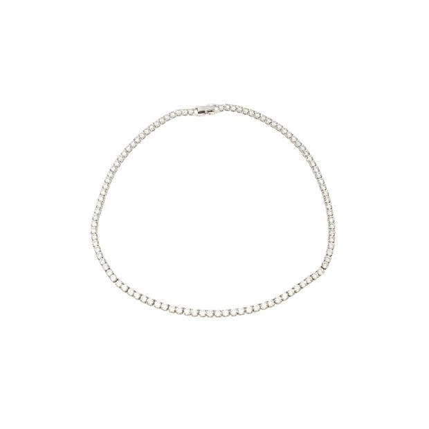 Style Tribute Swarovski Matrix Tennis Necklace In Silver Metal 3 Style Tribute Swarovski Matrix Tennis Necklace In Silver Metal