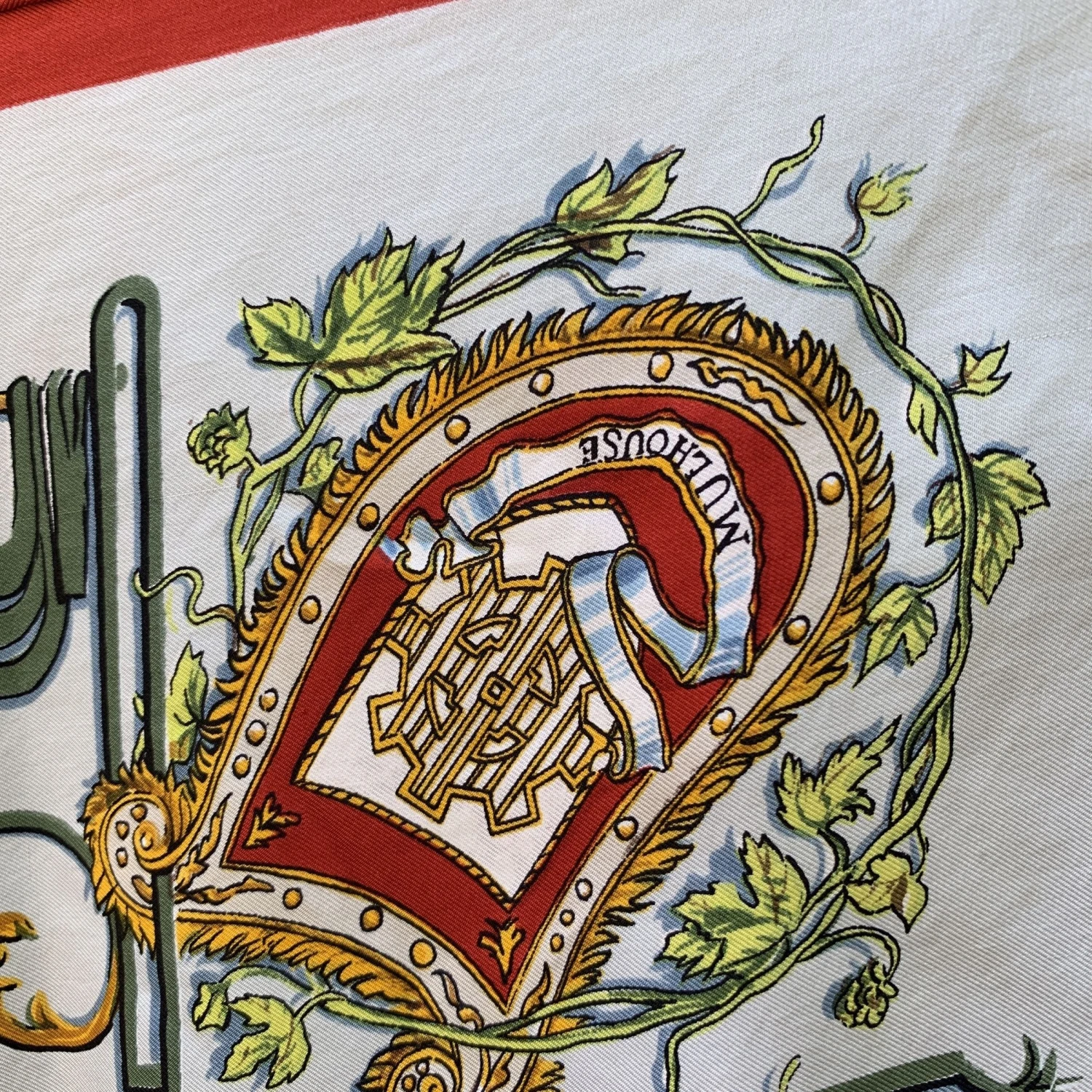 Opherty Ciocci HERMES Paris Vintage Silk Scarf Alsace De La Perriere 1960 5 Opherty Ciocci HERMES Paris Vintage Silk Scarf Alsace De La Perriere 1960 - Image 3