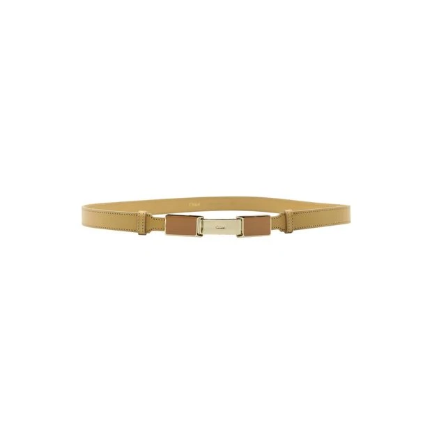 Style Tribute Chloã Beige Leather Belt With Gold Buckle 3 Style Tribute Chloã Beige Leather Belt With Gold Buckle