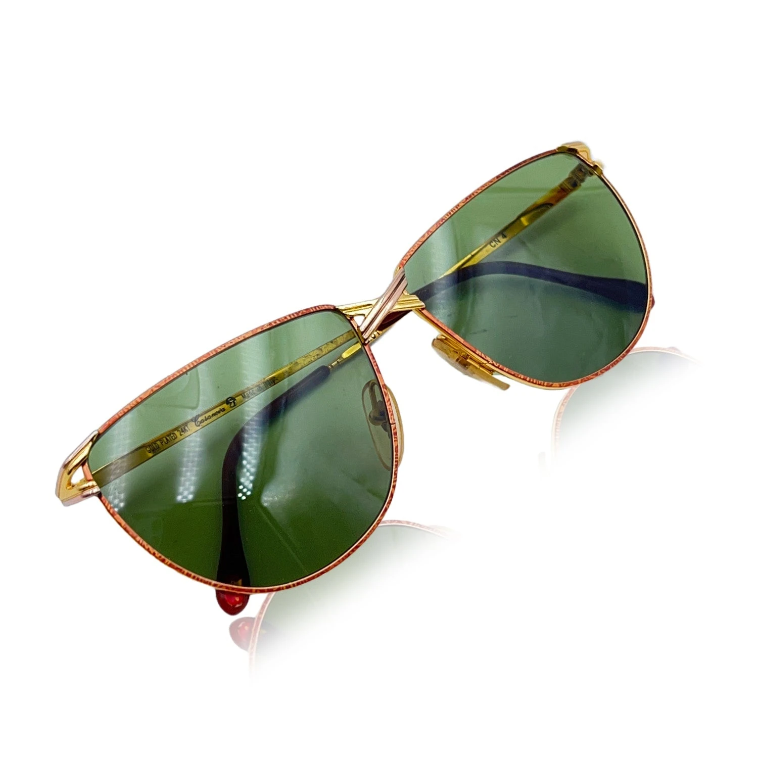 Opherty Ciocci Casanova Vintage 24K Gold Plated Mint Unisex Sunglasses Mod. Cn4 54/18 3 Opherty Ciocci Casanova Vintage 24K Gold Plated Mint Unisex Sunglasses Mod. Cn4 54/18