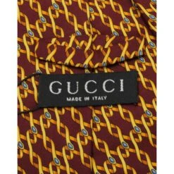 Style Tribute GUCCI Brown, Burgundy And Yellow Print Tie -Best Jewelry Store e1e1ad3dded5ef3c07f6eab4d4bf22c3