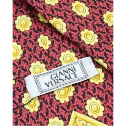 Style Tribute VERSACE Burgundy/ Ywllow Print Silk Tie -Best Jewelry Store e46c861c8d54243856b92568cf8e73ed