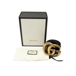 Style Tribute GUCCI Black Leather Belt With Large Antique Brass Gg Buckle -Best Jewelry Store e4a6c6d02427cf566779141fcfdcea8b