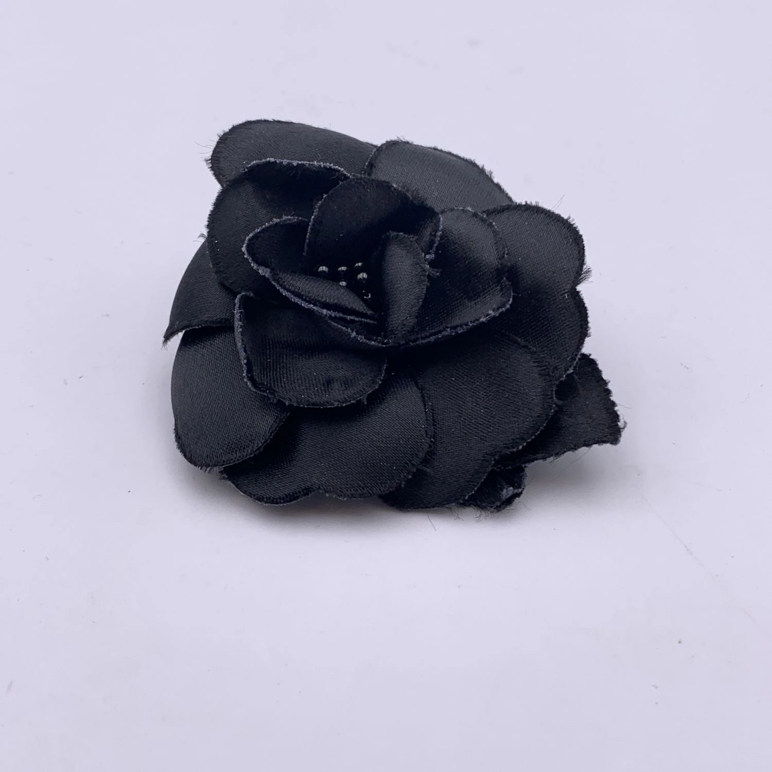 Opherty Ciocci CHANEL Vintage Black Silk Flower Brooch Pin Camelia Camellia 6 Opherty Ciocci CHANEL Vintage Black Silk Flower Brooch Pin Camelia Camellia - Image 4