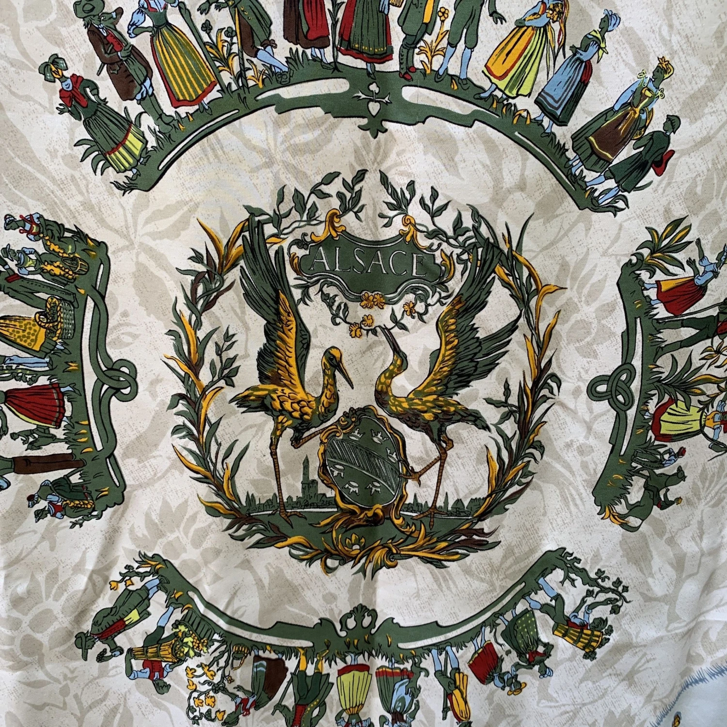 Opherty Ciocci HERMES Paris Vintage Silk Scarf Alsace De La Perriere 1960 4 Opherty Ciocci HERMES Paris Vintage Silk Scarf Alsace De La Perriere 1960 - Image 2