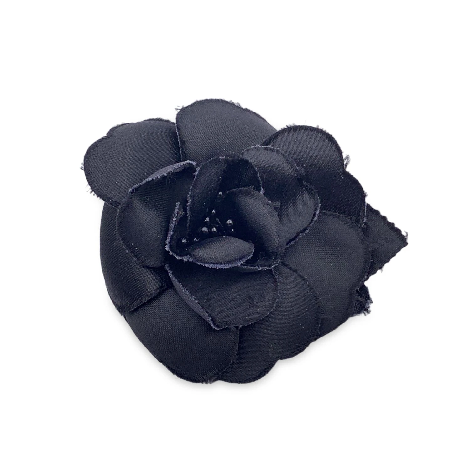 Opherty Ciocci CHANEL Vintage Black Silk Flower Brooch Pin Camelia Camellia 3 Opherty Ciocci CHANEL Vintage Black Silk Flower Brooch Pin Camelia Camellia