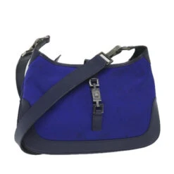 Brand Street GUCCI Jackie Shoulder Bag Nylon Leather Blue 001 4264 002058 Auth Ep2247