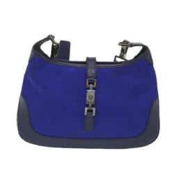 Brand Street GUCCI Jackie Shoulder Bag Nylon Leather Blue 001 4264 002058 Auth Ep2247 -Best Jewelry Store ep2247 2