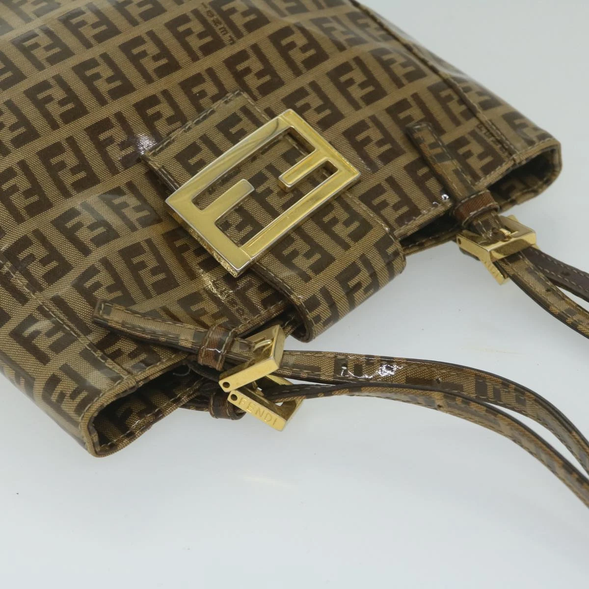Brand Street FENDI Zucchino Canvas Mamma Baguette Shoulder Bag Brown Auth Ep2513 8 Brand Street FENDI Zucchino Canvas Mamma Baguette Shoulder Bag Brown Auth Ep2513 - Image 6
