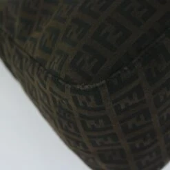Brand Street FENDI Zucchino Canvas Mamma Baguette Shoulder Bag Dark Brown Auth Ep2515 -Best Jewelry Store ep2515 13