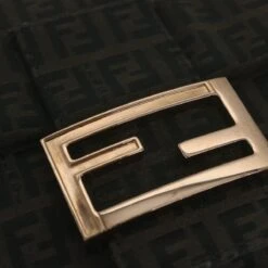 Brand Street FENDI Zucchino Canvas Mamma Baguette Shoulder Bag Dark Brown Auth Ep2515 -Best Jewelry Store ep2515 14