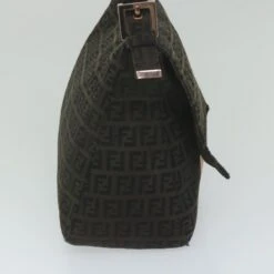Brand Street FENDI Zucchino Canvas Mamma Baguette Shoulder Bag Dark Brown Auth Ep2515 -Best Jewelry Store ep2515 5