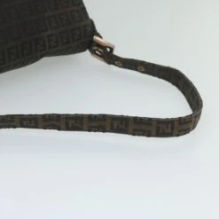 Brand Street FENDI Zucchino Canvas Mamma Baguette Shoulder Bag Dark Brown Auth Ep2515 -Best Jewelry Store ep2515 7