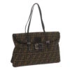 Brand Street FENDI Zucca Canvas Mamma Baguette Shoulder Bag Black Brown Auth Ep2540 -Best Jewelry Store ep2540 1
