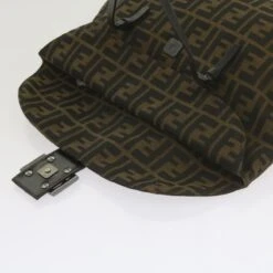 Brand Street FENDI Zucca Canvas Mamma Baguette Shoulder Bag Black Brown Auth Ep2540 -Best Jewelry Store ep2540 17