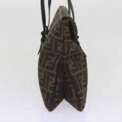 Brand Street FENDI Zucca Canvas Mamma Baguette Shoulder Bag Black Brown Auth Ep2540 -Best Jewelry Store ep2540 5