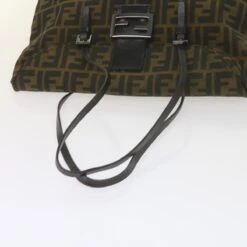 Brand Street FENDI Zucca Canvas Mamma Baguette Shoulder Bag Black Brown Auth Ep2540 -Best Jewelry Store ep2540 7