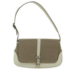 Brand Street GUCCI Jackie Shoulder Bag Canvas Beige Auth Ep3125 -Best Jewelry Store ep3125 2