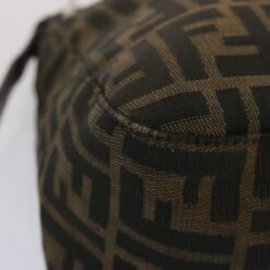 Brand Street FENDI Zucchino Canvas Mamma Baguette Shoulder Bag Black Brown Auth Ep3562 -Best Jewelry Store ep3562 10