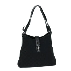 Brand Street GUCCI GG Canvas Jackie Shoulder Bag Black 001 110291 Auth Ep3797