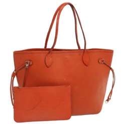 Brand Street LOUIS VUITTON Epi Neverfull MM Tote Bag Orange Pimon M40884 LV Auth Ep3975