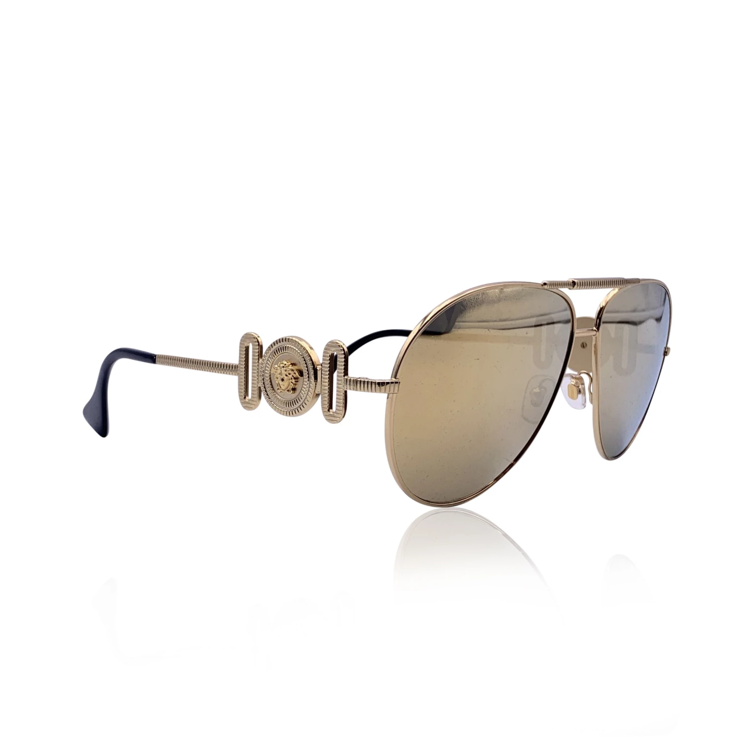 Opherty Ciocci VERSACE Gold Metal Aviator Medusa Sunglasses Mod. 2249 65/14 5 Opherty Ciocci VERSACE Gold Metal Aviator Medusa Sunglasses Mod. 2249 65/14 - Image 3