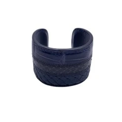 Opherty Ciocci BOTTEGA VENETA Blue Leather Woven Wide Bracelet Cuff Size S -Best Jewelry Store f4de4717 cb4c 560c 90cd 97630b90238d