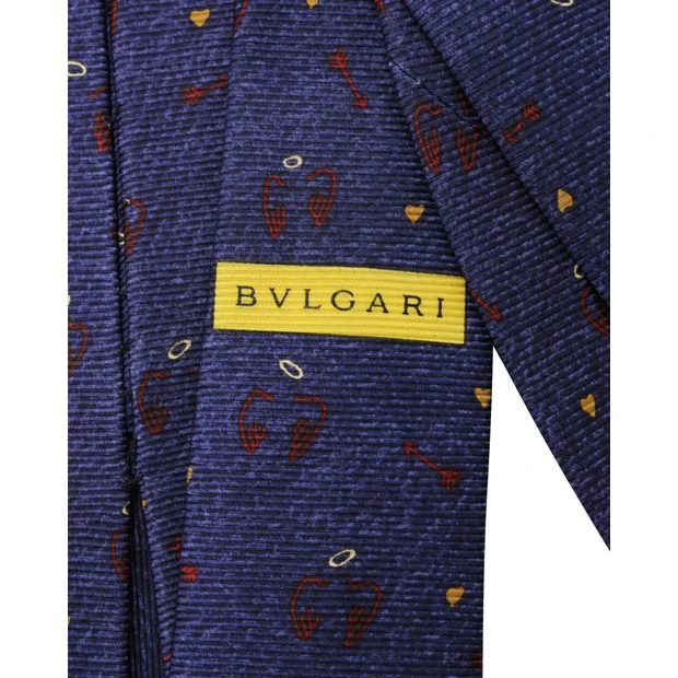 Style Tribute BVLGARI X Davide Pizzigoni Dark Blue Print Silk Tie 4 Style Tribute BVLGARI X Davide Pizzigoni Dark Blue Print Silk Tie - Image 2