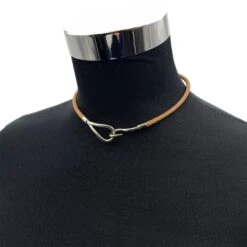 Opherty Ciocci HERMES Tan Leather Double Tour Silver Metal Jumbo Hook Bracelet -Best Jewelry Store f9fd1b72 8b71 5c86 9403 2aed952cfb6a