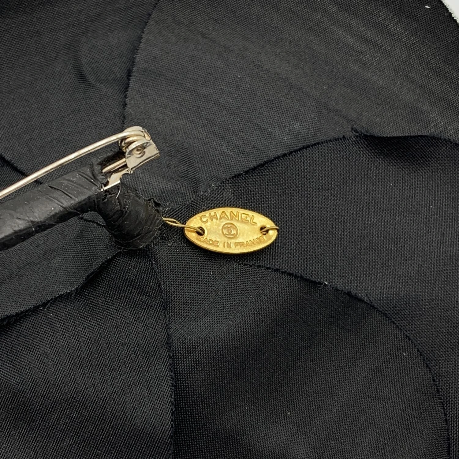 Opherty Ciocci CHANEL Vintage Black Silk Camelia Pin Camellia Flower Brooch 6 Opherty Ciocci CHANEL Vintage Black Silk Camelia Pin Camellia Flower Brooch - Image 4