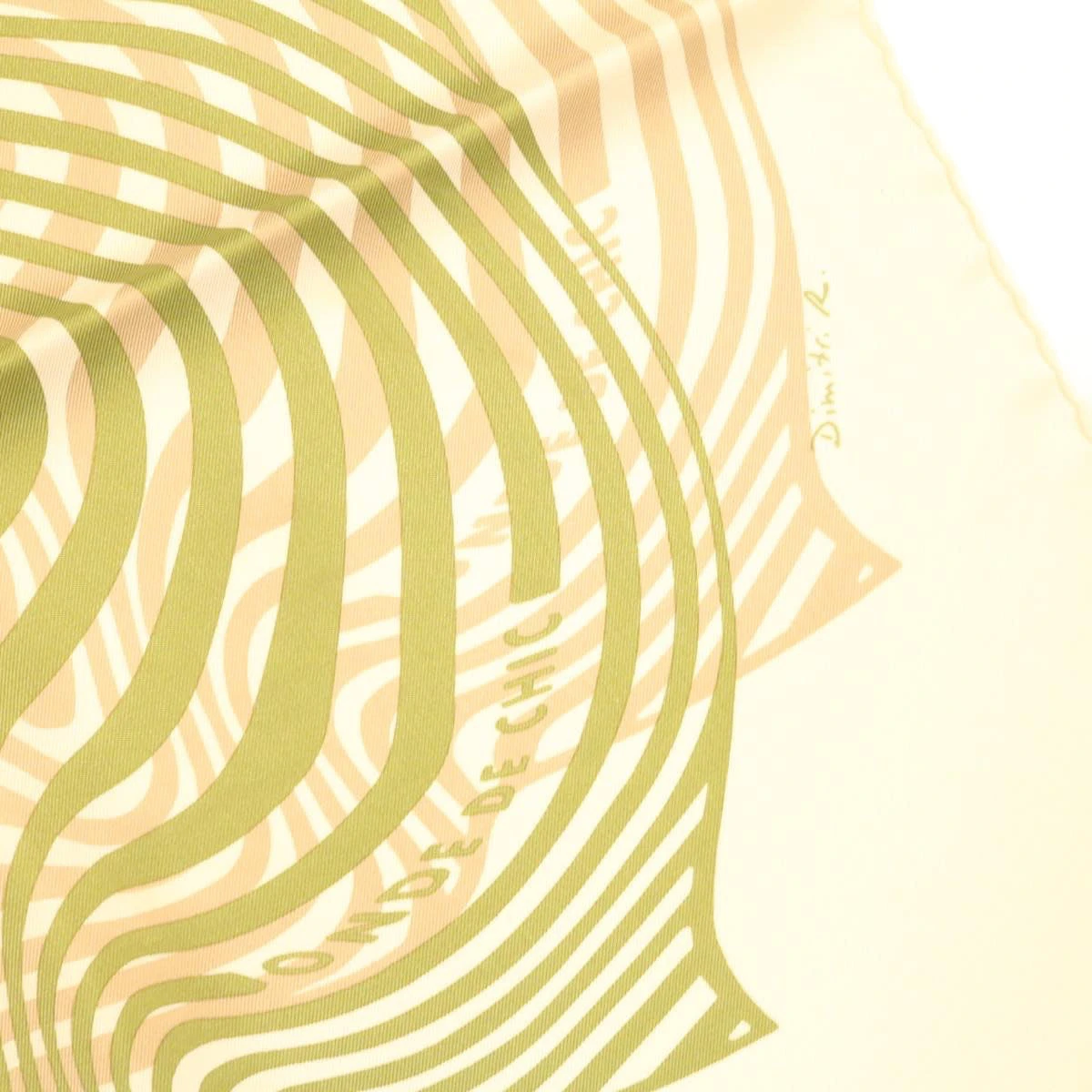Brand Street HERMES Carre 90 Dimitri.R Scarf "ONDE DE CHIC" Zebra Silk Green Auth Am2045g 8 Brand Street HERMES Carre 90 Dimitri.R Scarf "ONDE DE CHIC" Zebra Silk Green Auth Am2045g - Image 6