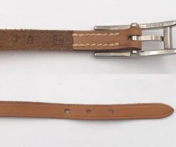 Lar Vintage CHANEL Unisex Brown Hapi Palladium H Wrap Bracelet -Best Jewelry Store hermes hapi wrap bl h s 4