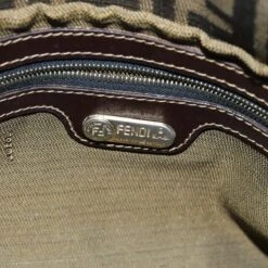 Brand Street FENDI Zucca Canvas Mamma Baguette Shoulder Bag Black Brown Auth Hk1297 -Best Jewelry Store hk1297 16
