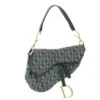 Brand Street CHRISTIAN DIOR Trotter Canvas Saddle Shoulder Bag Navy Auth Hk851 -Best Jewelry Store hk851 1