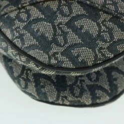 Brand Street CHRISTIAN DIOR Trotter Canvas Saddle Shoulder Bag Navy Auth Hk851 -Best Jewelry Store hk851 11