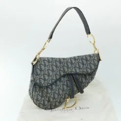 Brand Street CHRISTIAN DIOR Trotter Canvas Saddle Shoulder Bag Navy Auth Hk851 -Best Jewelry Store hk851 22