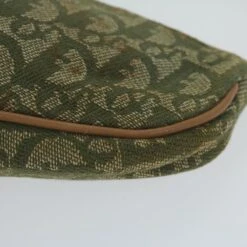Brand Street CHRISTIAN DIOR Trotter Canvas Saddle Pouch Accessory Pouch Green Auth Hk994 -Best Jewelry Store hk994 10