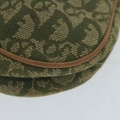 Brand Street CHRISTIAN DIOR Trotter Canvas Saddle Pouch Accessory Pouch Green Auth Hk994 -Best Jewelry Store hk994 12