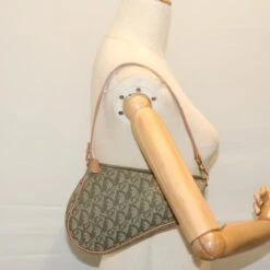 Brand Street CHRISTIAN DIOR Trotter Canvas Saddle Pouch Accessory Pouch Green Auth Hk994 -Best Jewelry Store hk994 20