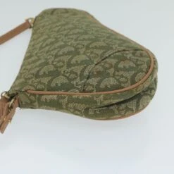Brand Street CHRISTIAN DIOR Trotter Canvas Saddle Pouch Accessory Pouch Green Auth Hk994 -Best Jewelry Store hk994 4