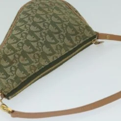 Brand Street CHRISTIAN DIOR Trotter Canvas Saddle Pouch Accessory Pouch Green Auth Hk994 -Best Jewelry Store hk994 6