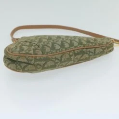 Brand Street CHRISTIAN DIOR Trotter Canvas Saddle Pouch Accessory Pouch Green Auth Hk994 -Best Jewelry Store hk994 9