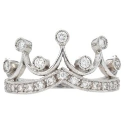 Sarl Baume New Diamond 18 Karat White Gold Tiara Ring