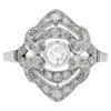 Sarl Baume French 1930s Art Deco Style Diamonds 18 Karat White Gold Ring