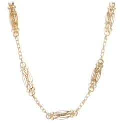 Sarl Baume French Art Nouveau 18 Karat Yellow Gold Art Nouveau Long Necklace