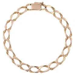 Sarl Baume 1960s Retro 18 Karat Rose Gold Curb Bracelet