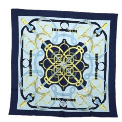 Brand Street HERMES Carre 90 Eperon D'or Scarf Silk Navy Auth Ki3752