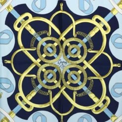 Brand Street HERMES Carre 90 Eperon D'or Scarf Silk Navy Auth Ki3752 -Best Jewelry Store ki3752 6